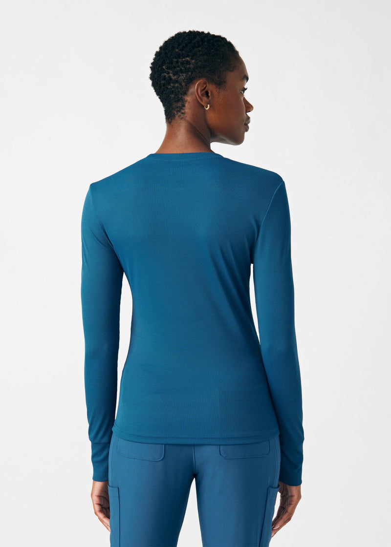 Caribbean - Landau Forward Women's 1 Pocket Long Sleeve Crew Neck Underscrub Tee for Nursing