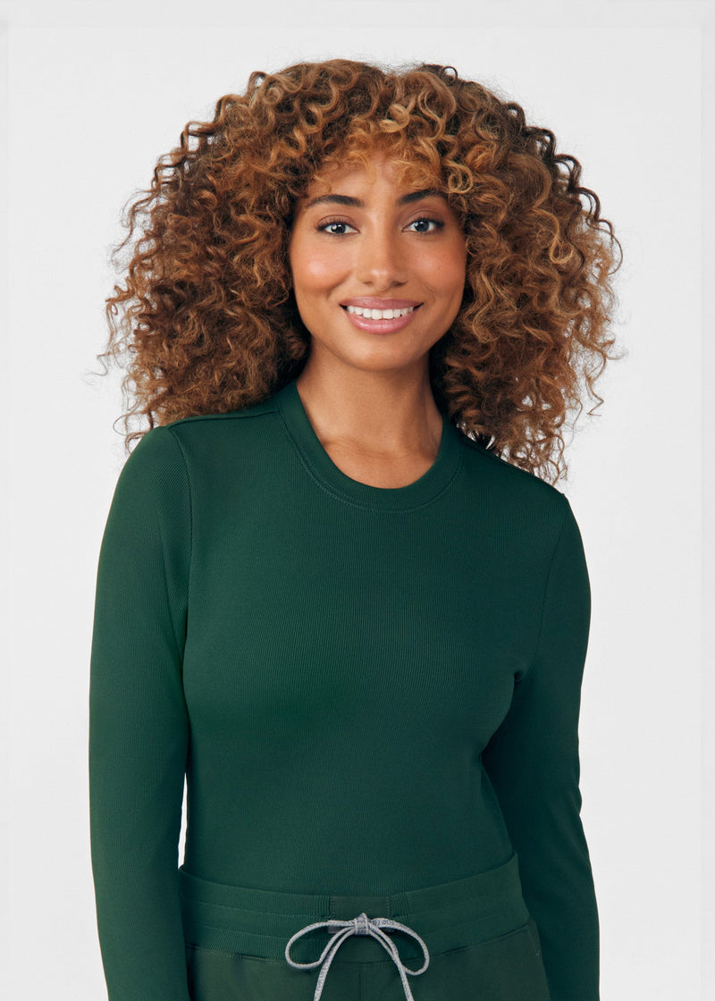 Mountain View - Landau Forward Women's 1 Pocket Long Sleeve Crew Neck Underscrub Tee for Nursing