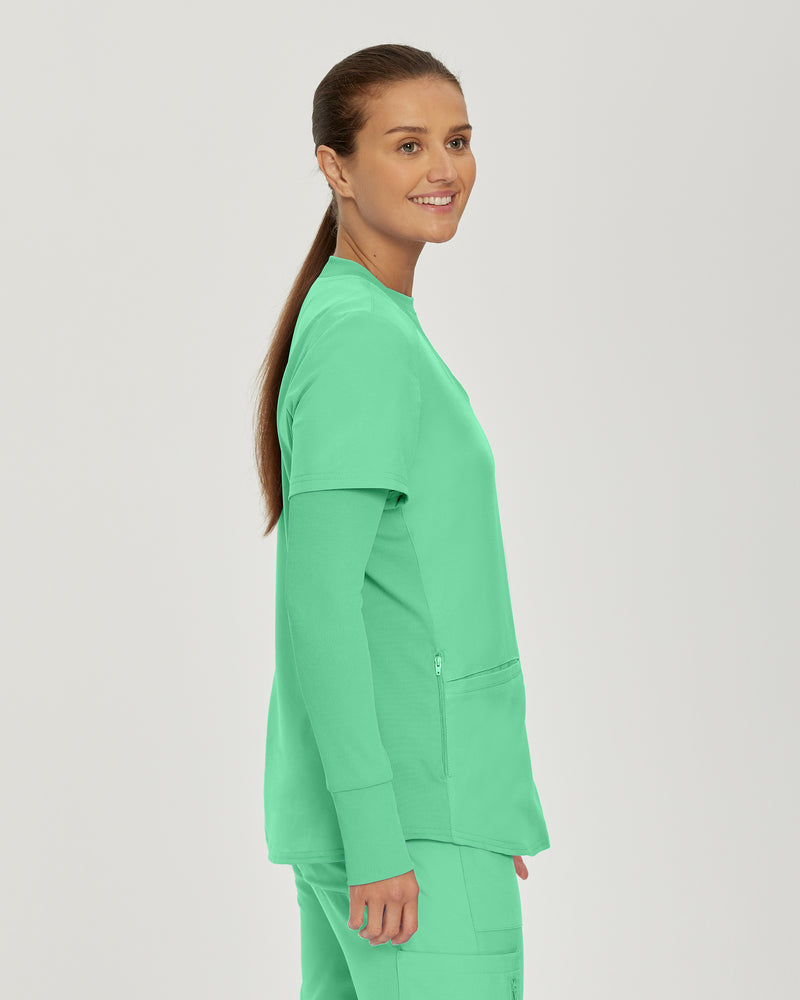 Nu Green - Landau Forward Women's 1 Pocket Long Sleeve Crew Neck Underscrub Tee for Nursing