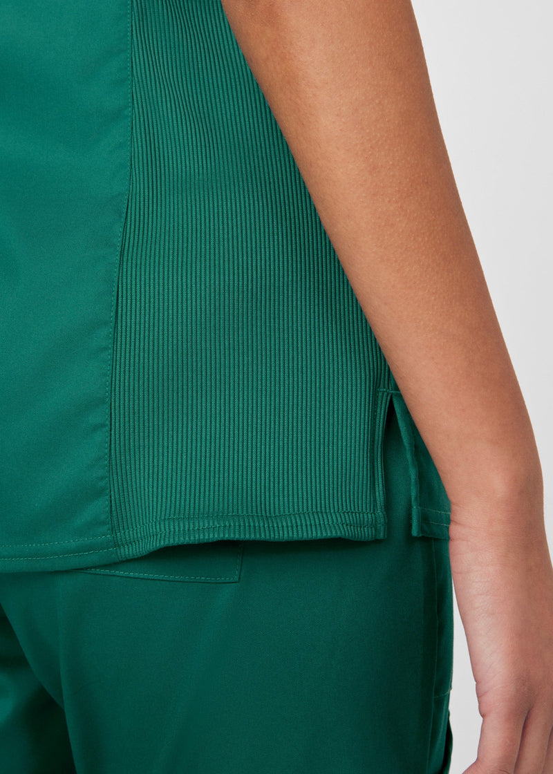 Hunter - Landau ProFlex Women's 3 Pocket V-Neck Rib-Knit Scrub Top for Nursing