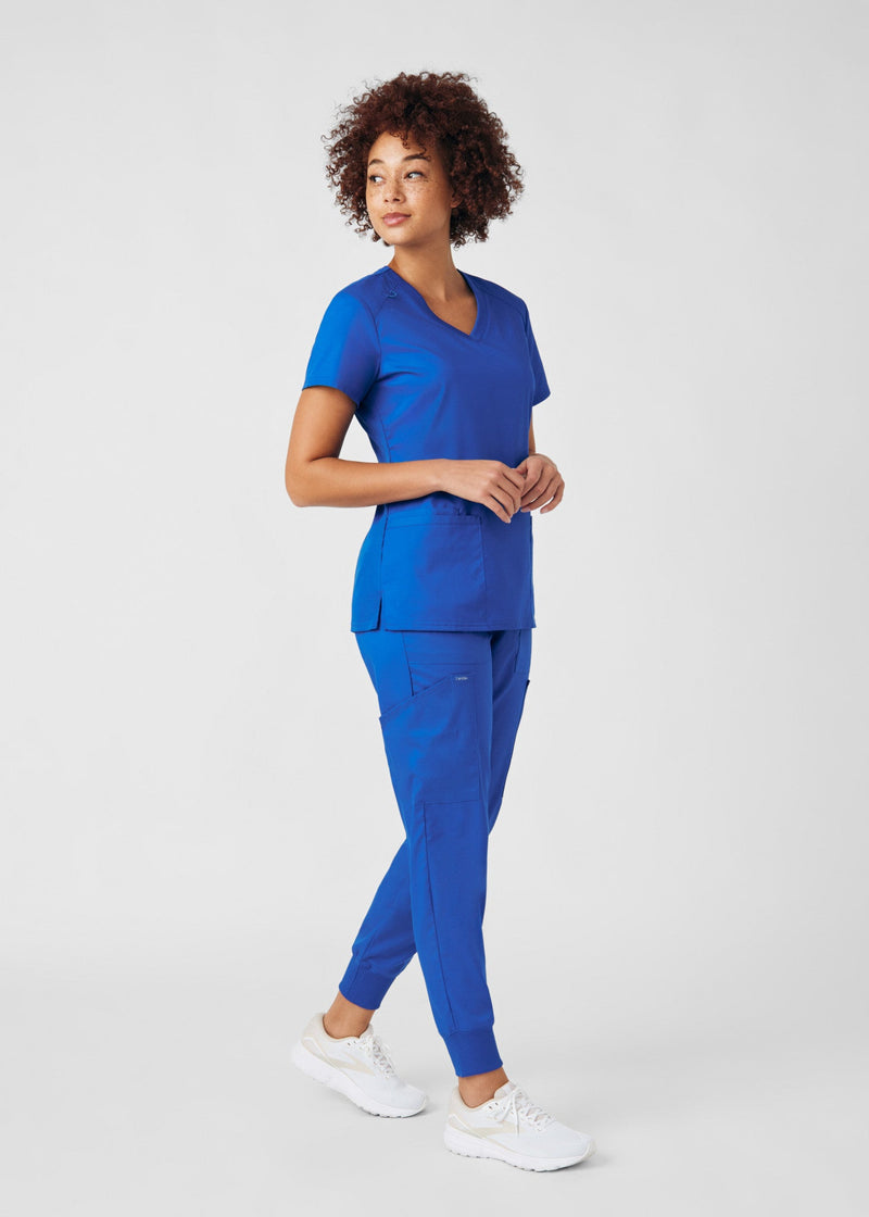 Royal - Landau ProFlex Women's 3 Pocket V-Neck Rib-Knit Scrub Top for Nursing