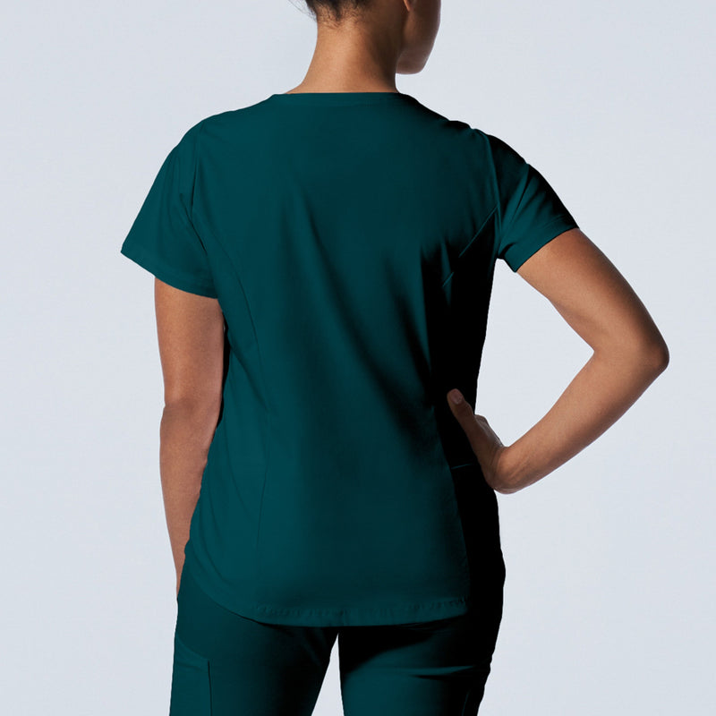 Caribbean - Landau ProFlex Women's 2 Pocket V-Neck Rib-Knit Scrub Top for Nursing
