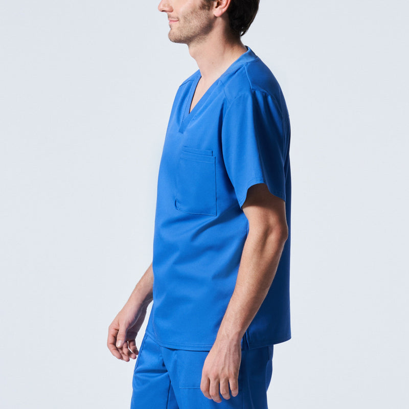 Royal - Landau ProFlex Men's 2 Pocket V-Neck Scrub Top for Nursing