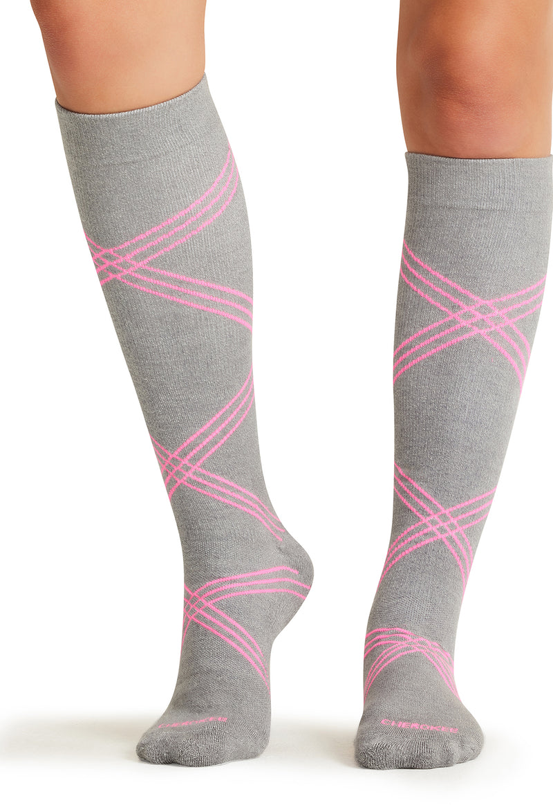 Twisted Shocking Pink - Knee High 15-20 mmHg Compression Socks