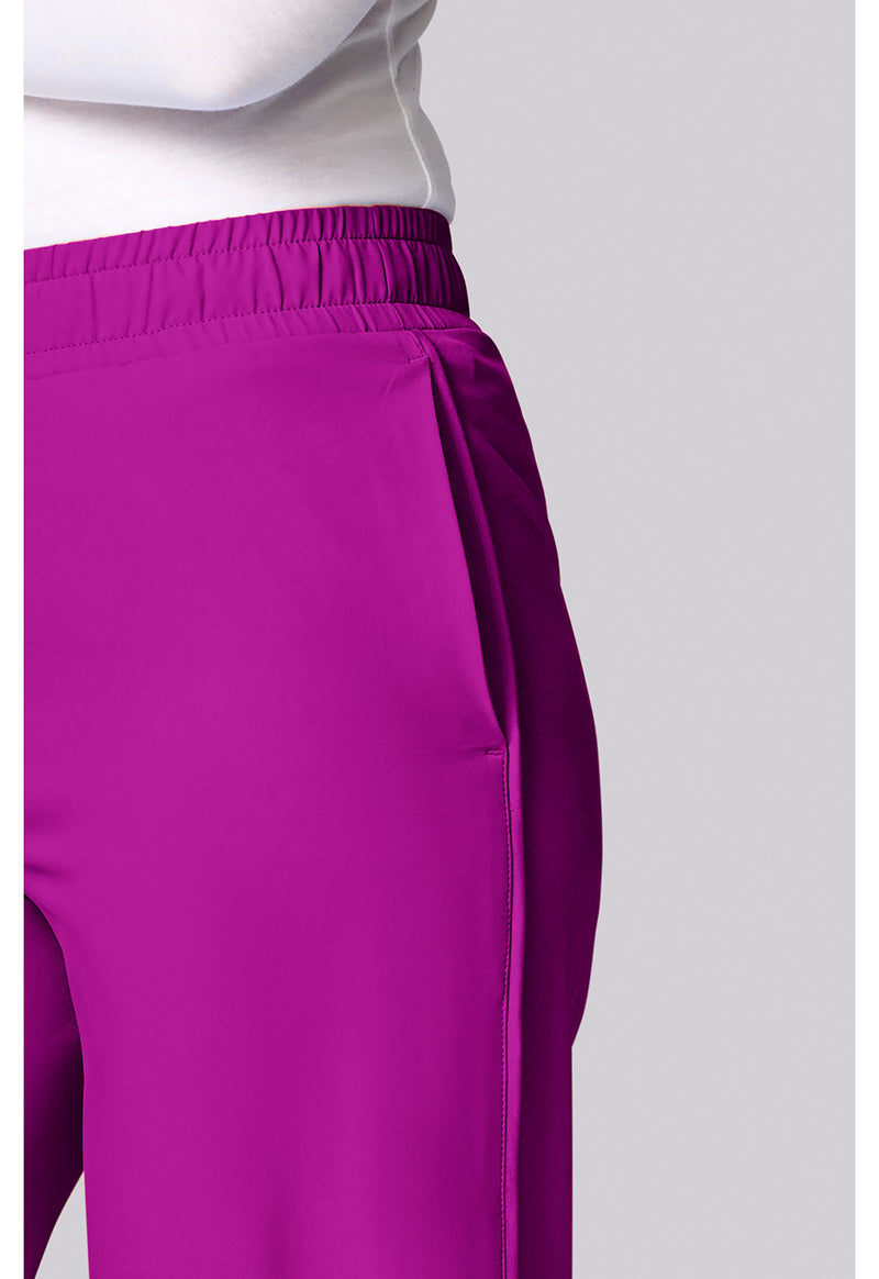 Back to the Fuschia - Women's Wide Leg Pintuck Scrub Pants (View 3)