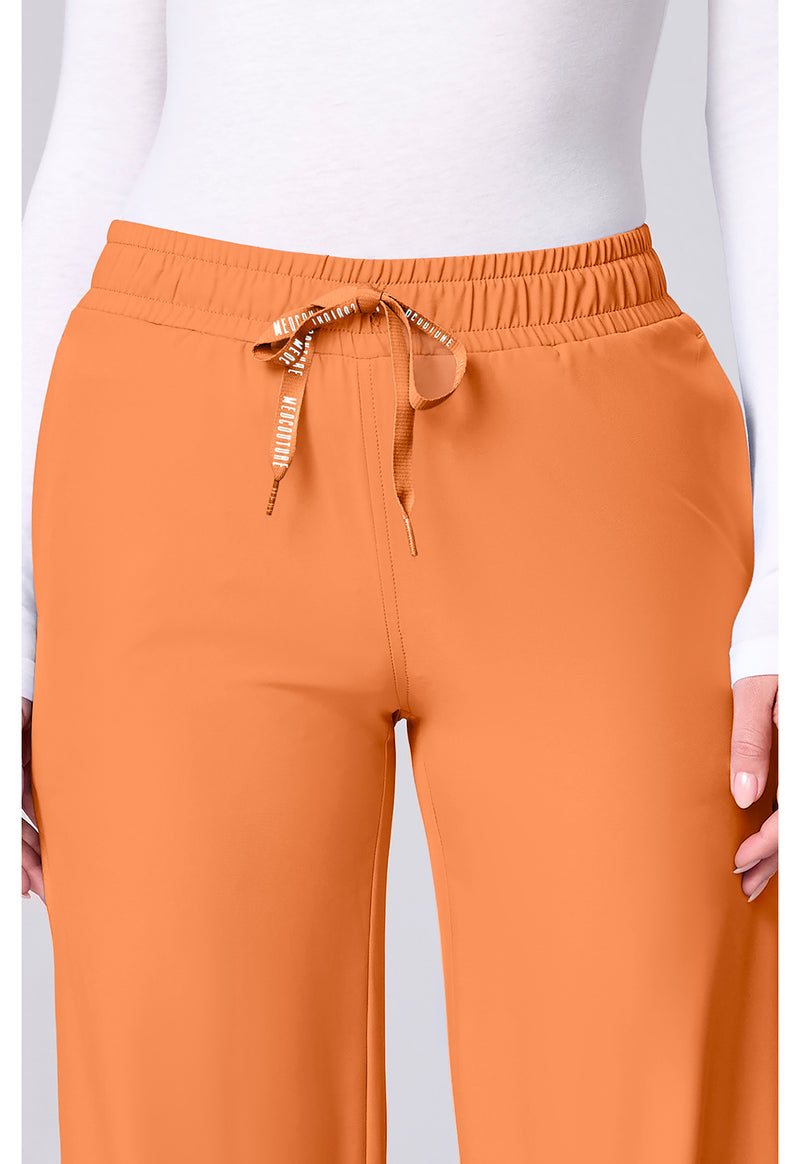 Papa Don't Peach - Women's Wide Leg Pintuck Scrub Pants (View 2)
