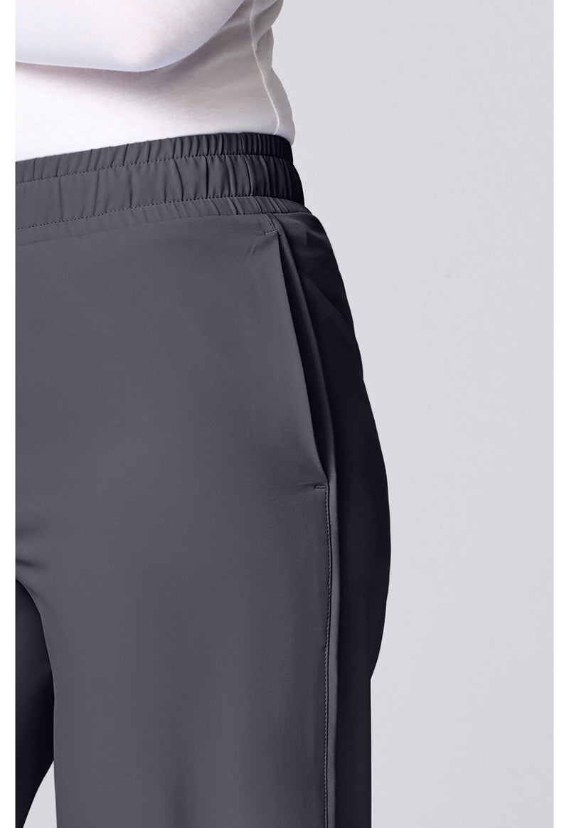 Pewter - Women's Wide Leg Pintuck Scrub Pants (View 3)