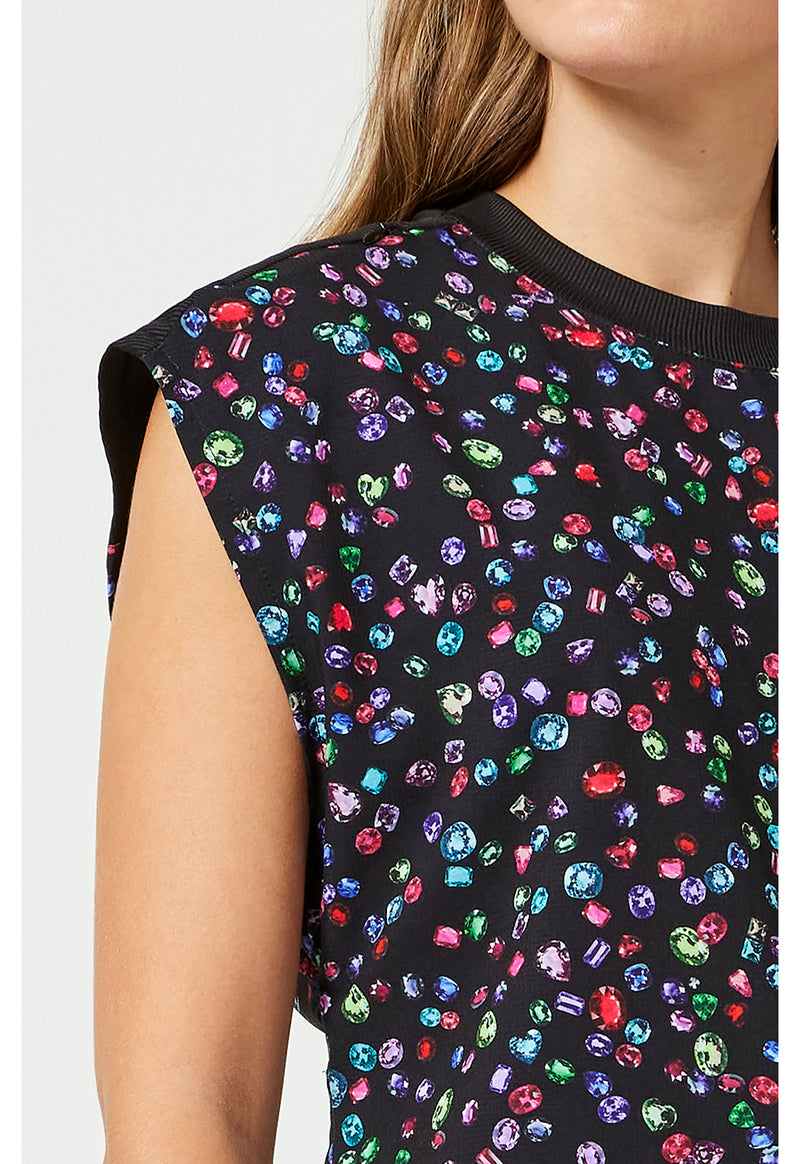 SPARKLING JEWELS - Printed Dolman Top (View 3)