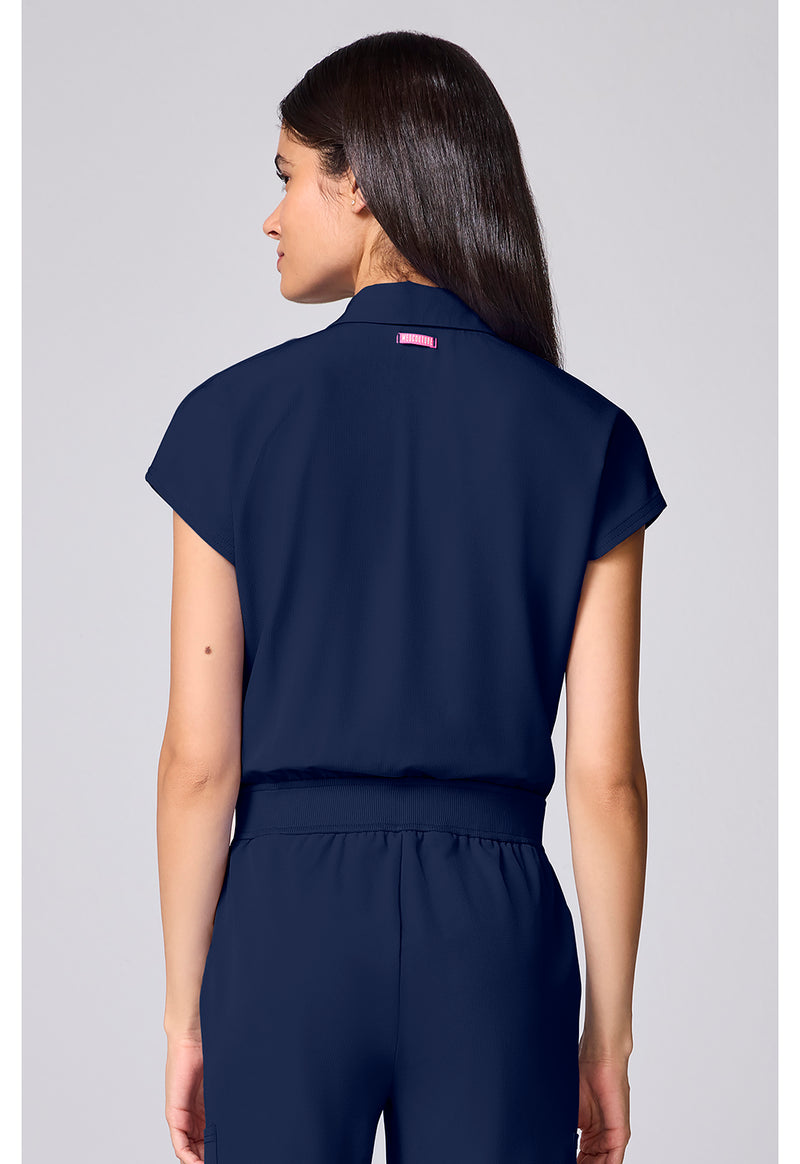 Navy - Dolman Wide Leg Jumpsuit (Back)