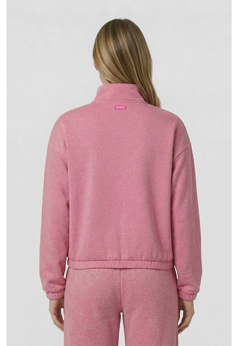 Pink Power Heather - Half Zip Pullover (Back)