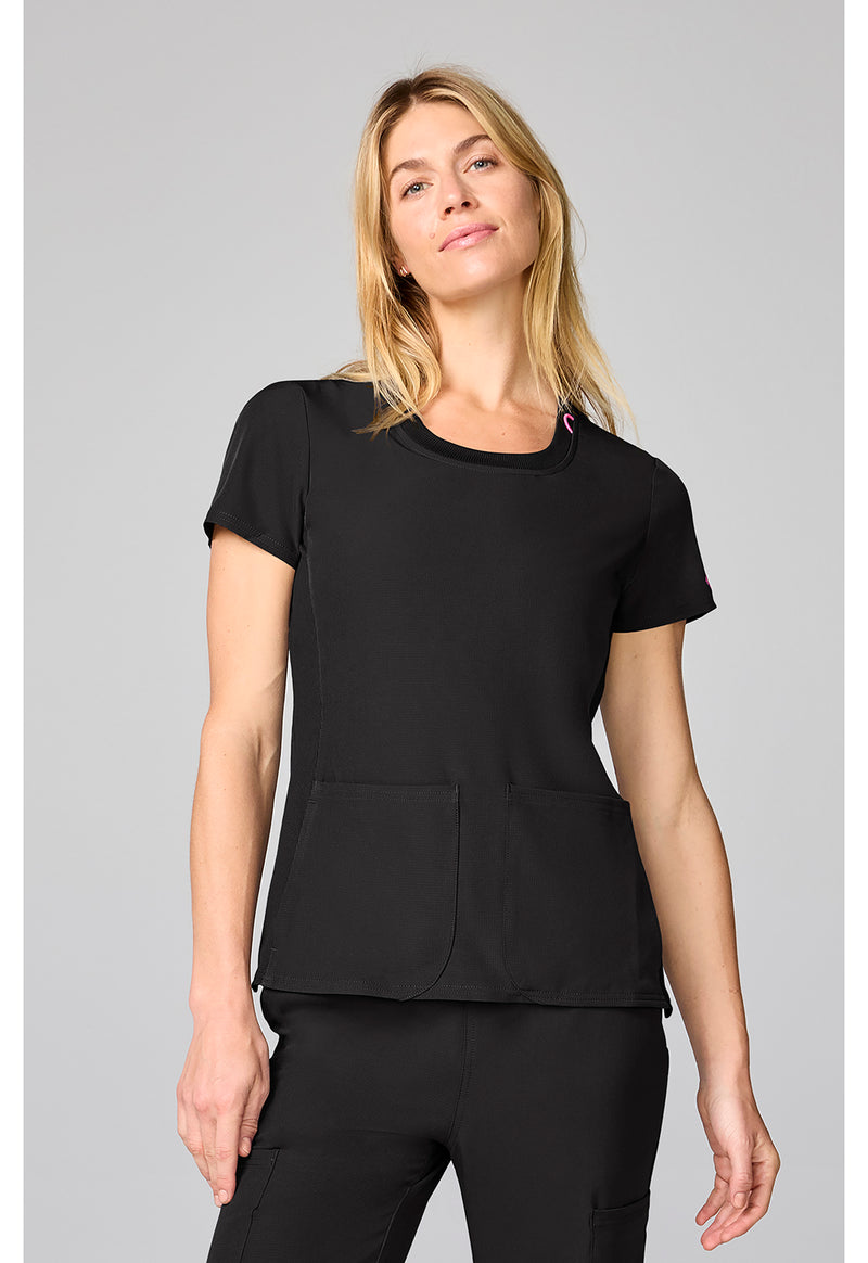Black - Four Pocket Round Neck Top