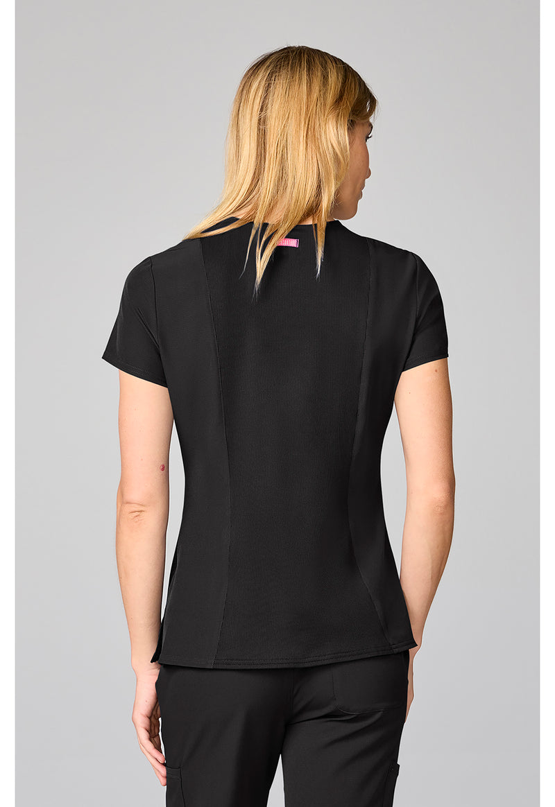Black - Four Pocket Round Neck Top (Back)