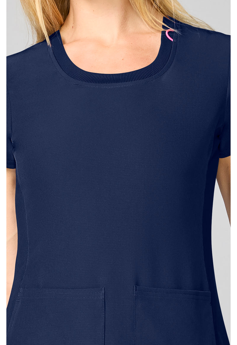 Navy - Four Pocket Round Neck Top (View 2)