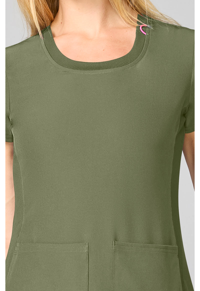Olive - Four Pocket Round Neck Top (View 2)