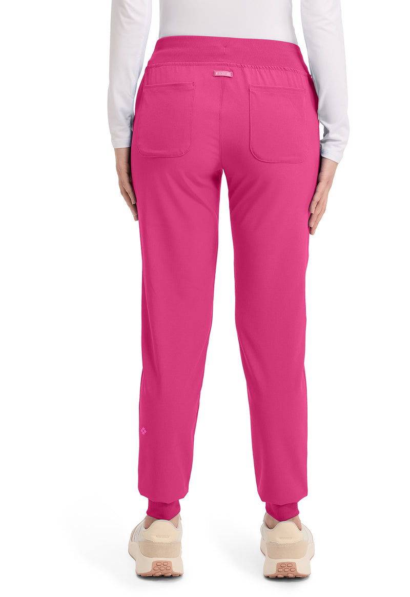 Pink Power - Med Couture AMP Women Scrub Pants - Back View