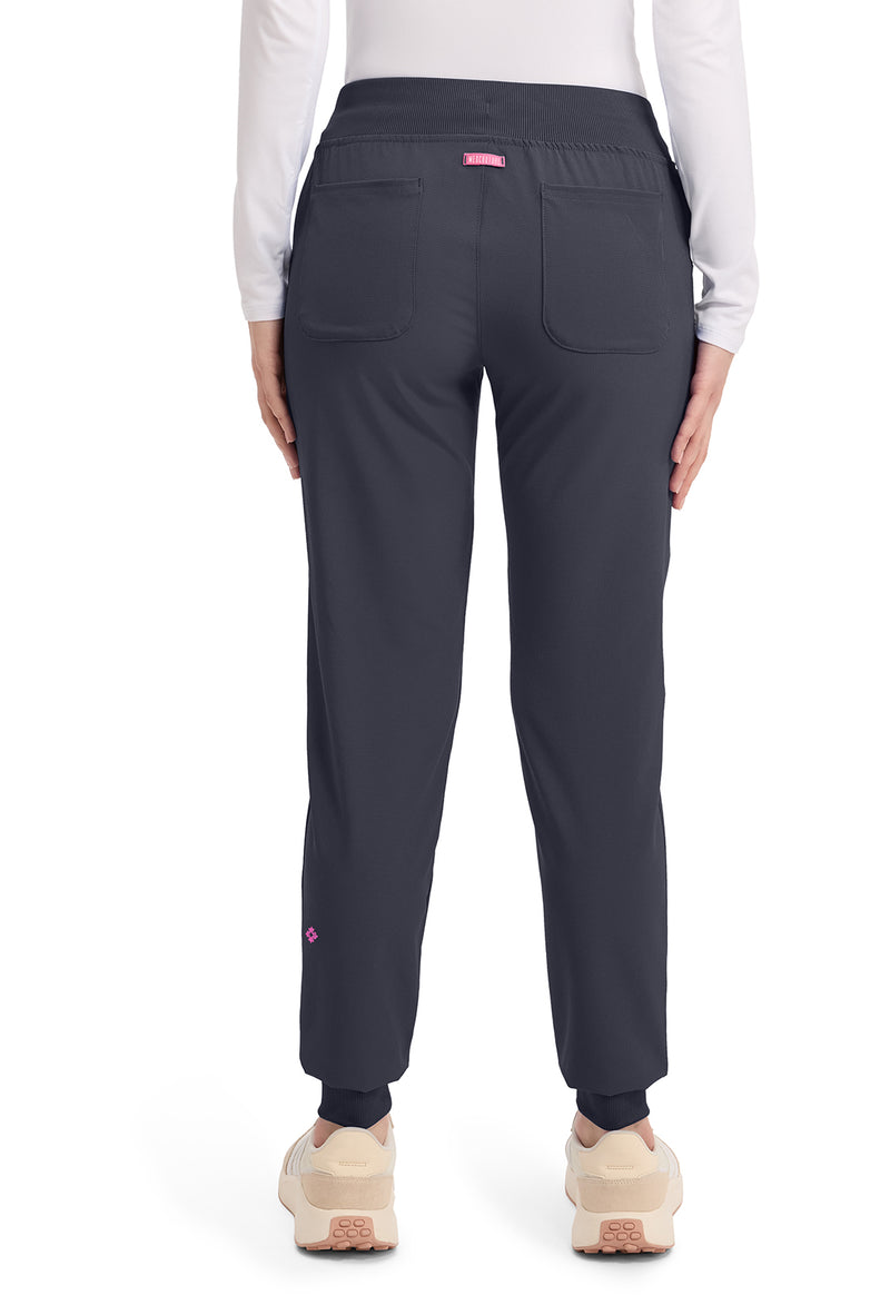 Pewter - Med Couture AMP Women Scrub Pants - Back View