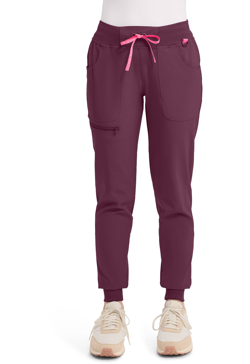 Wine - Med Couture AMP Women Scrub Pants - Front View