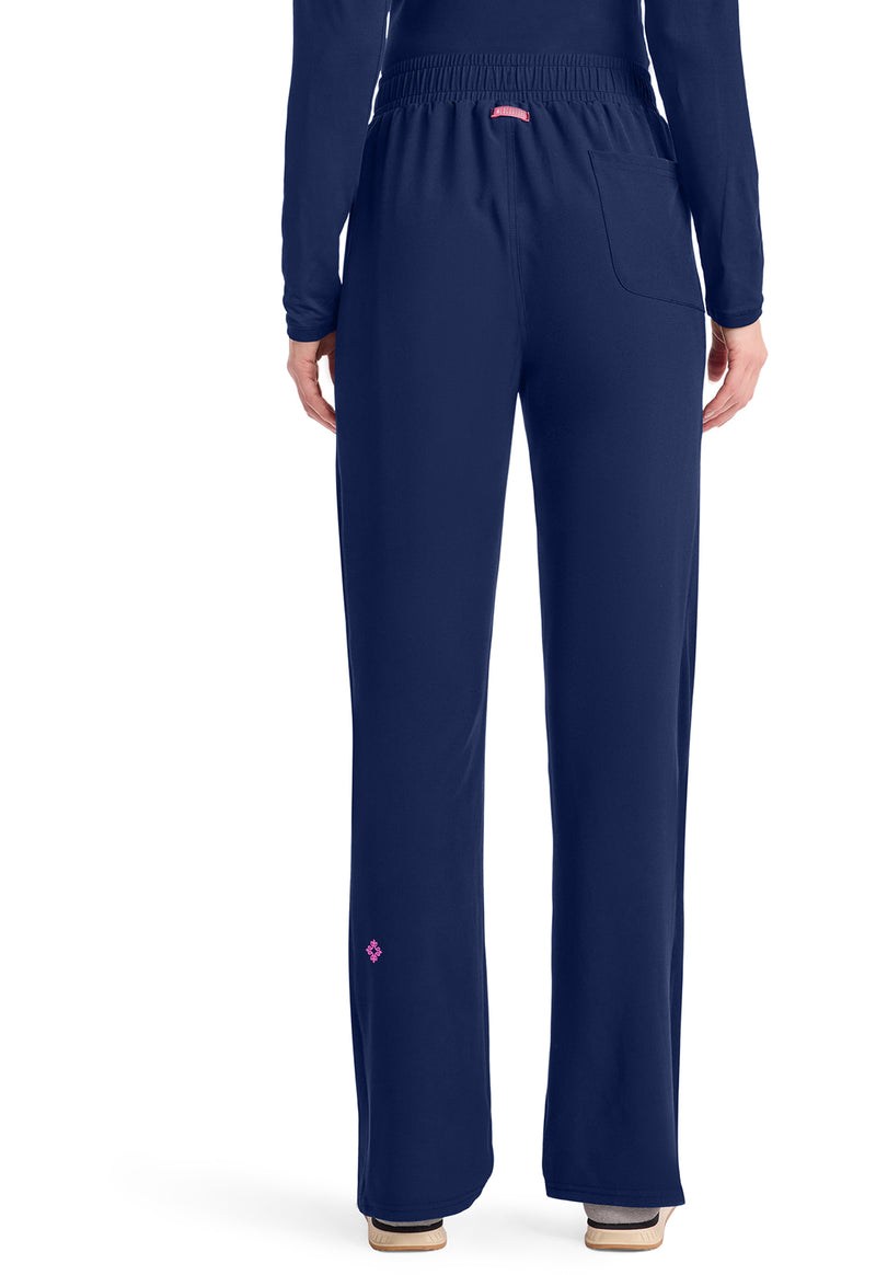Navy - Med Couture AMP Women Scrub Pants - Back View
