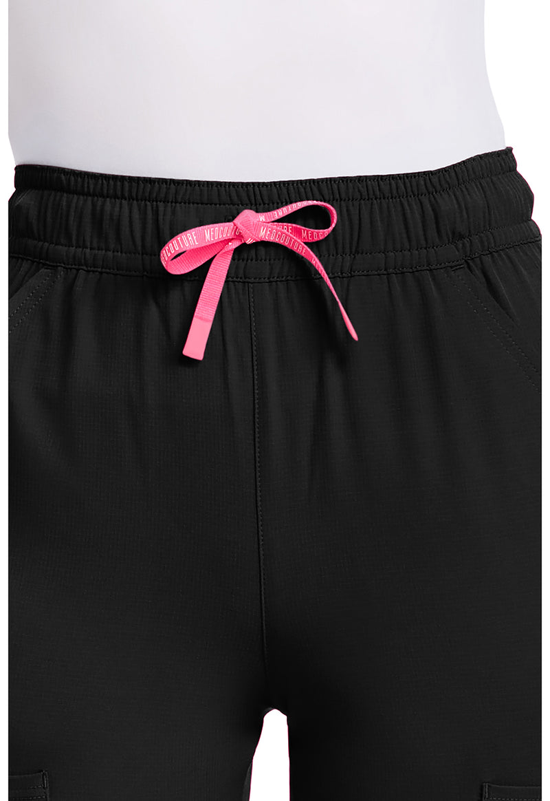 Black - Women's High Rise 4-Pocket Flare Scrub Pants (View 3)