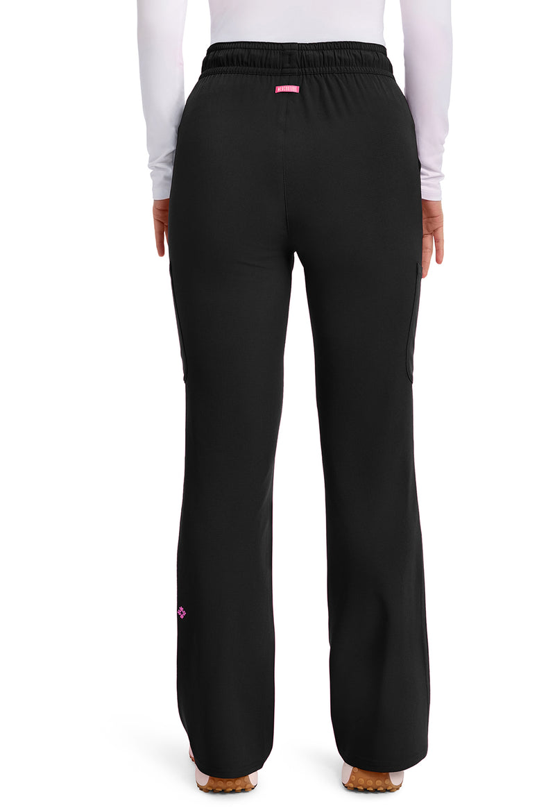 Black - Med Couture AMP Women Scrub Pants - Back View