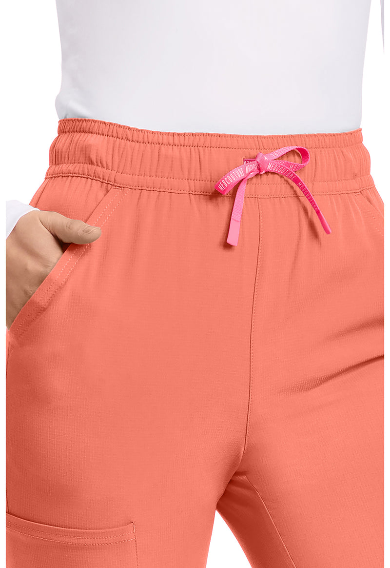 Coral Fusion - Women's High Rise 4-Pocket Flare Scrub Pants (View 2)