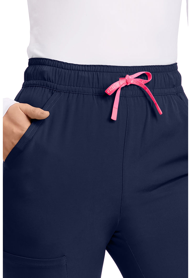 Navy - Women's High Rise 4-Pocket Flare Scrub Pants (View 2)