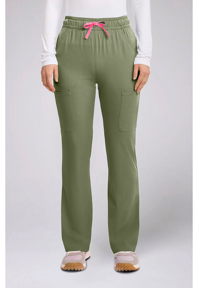 Olive - Med Couture AMP Women Scrub Pants - Front View