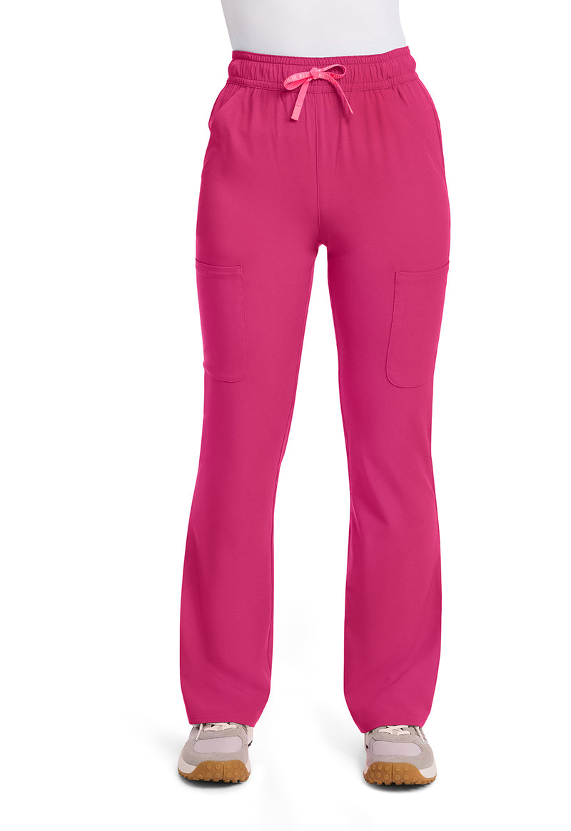 Pink Power - Med Couture AMP Women Scrub Pants - Front View