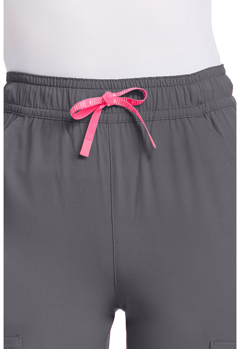 Pewter - Women's High Rise 4-Pocket Flare Scrub Pants (View 3)