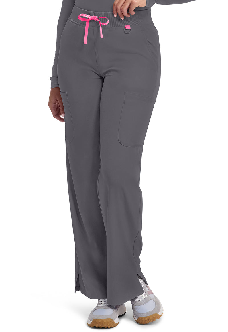 Pewter - Med Couture AMP Women Scrub Pants - Front View