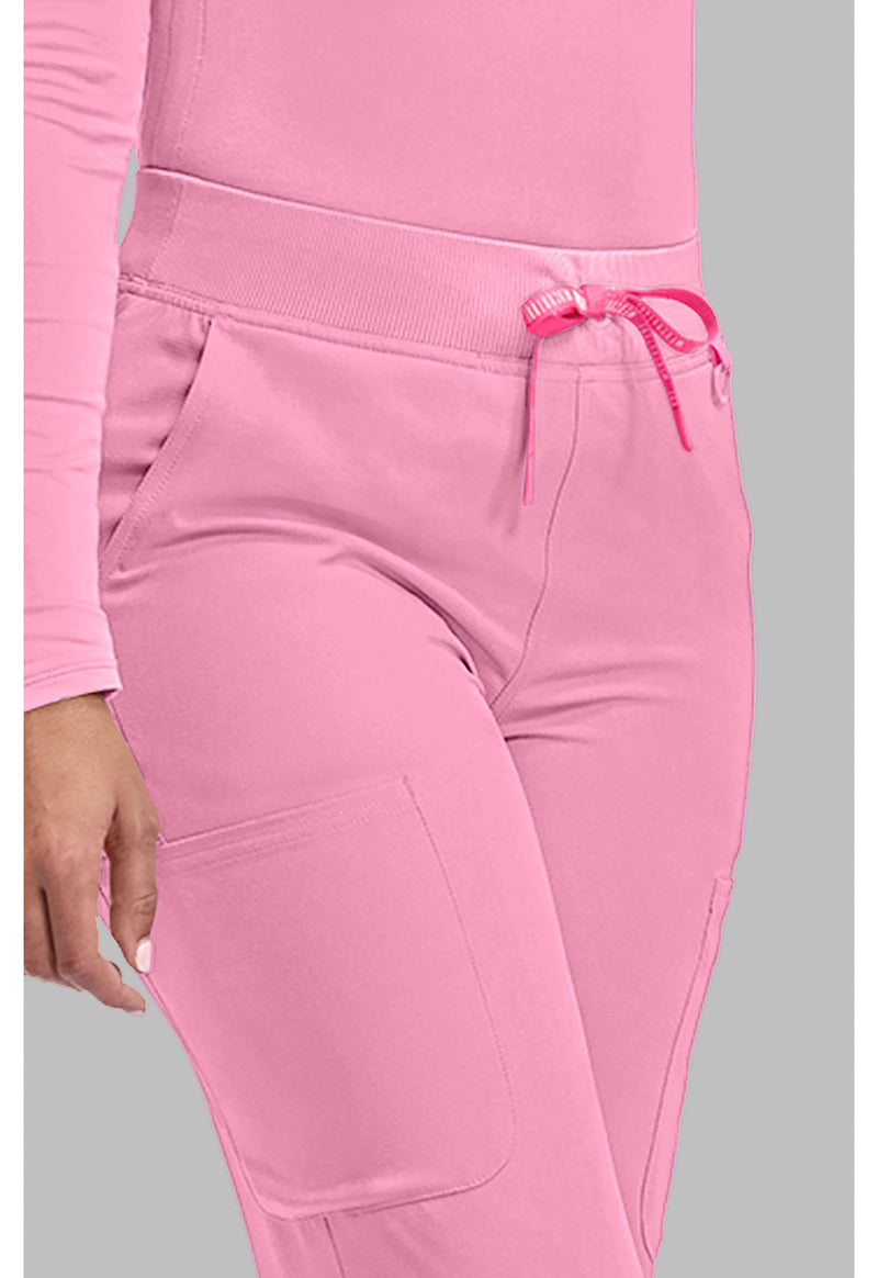 Pixel Pink - Women's Wide Leg Pull On Scrub Pants (View 3)
