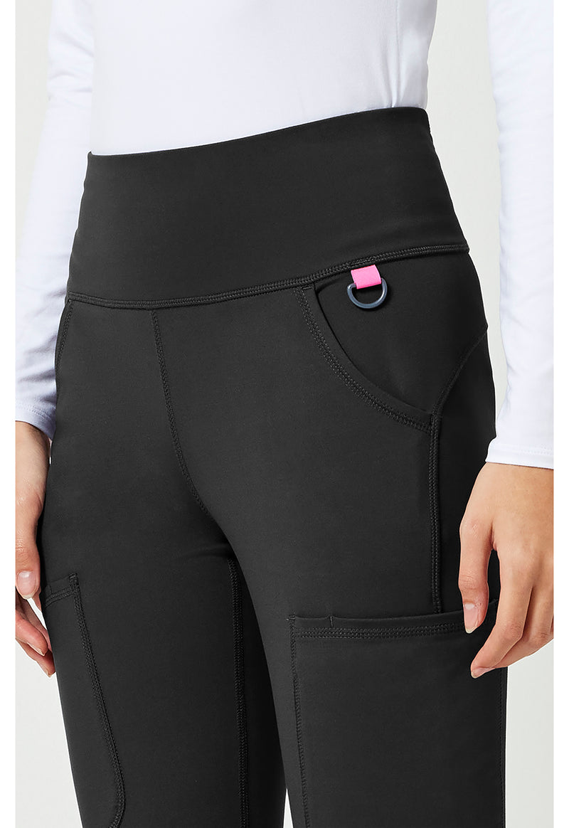 Black - Women's Flare Leg Yoga Scrub Pants (View 4)