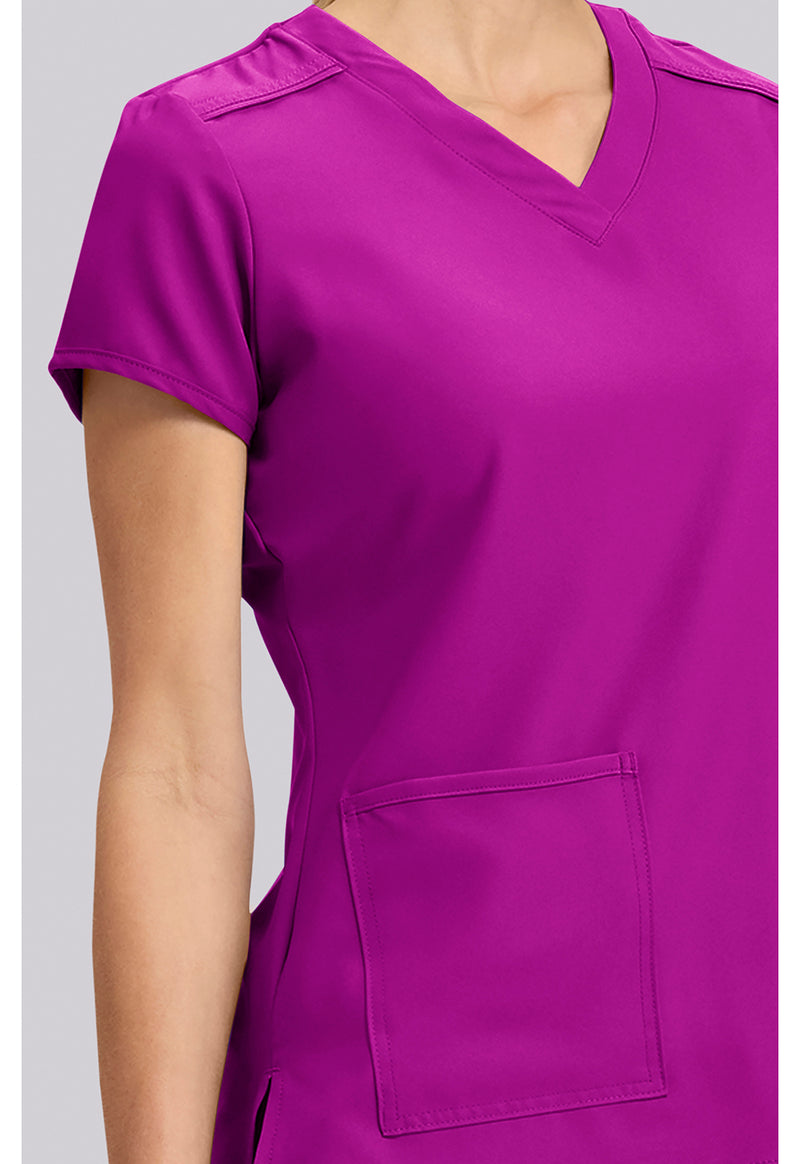 Back to the Fuschia - Women's 3 Pocket Scrub Top (View 4)