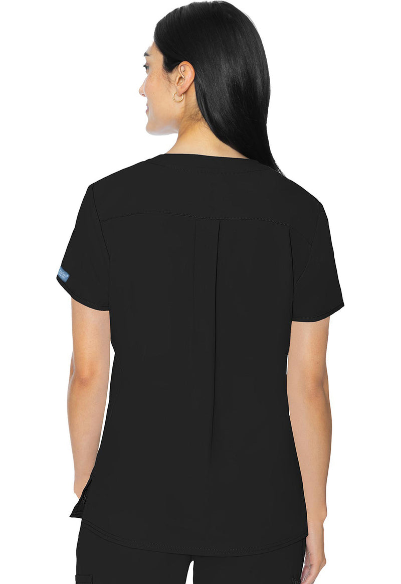 Black - Med Couture Insight Women Scrub Top - Back View