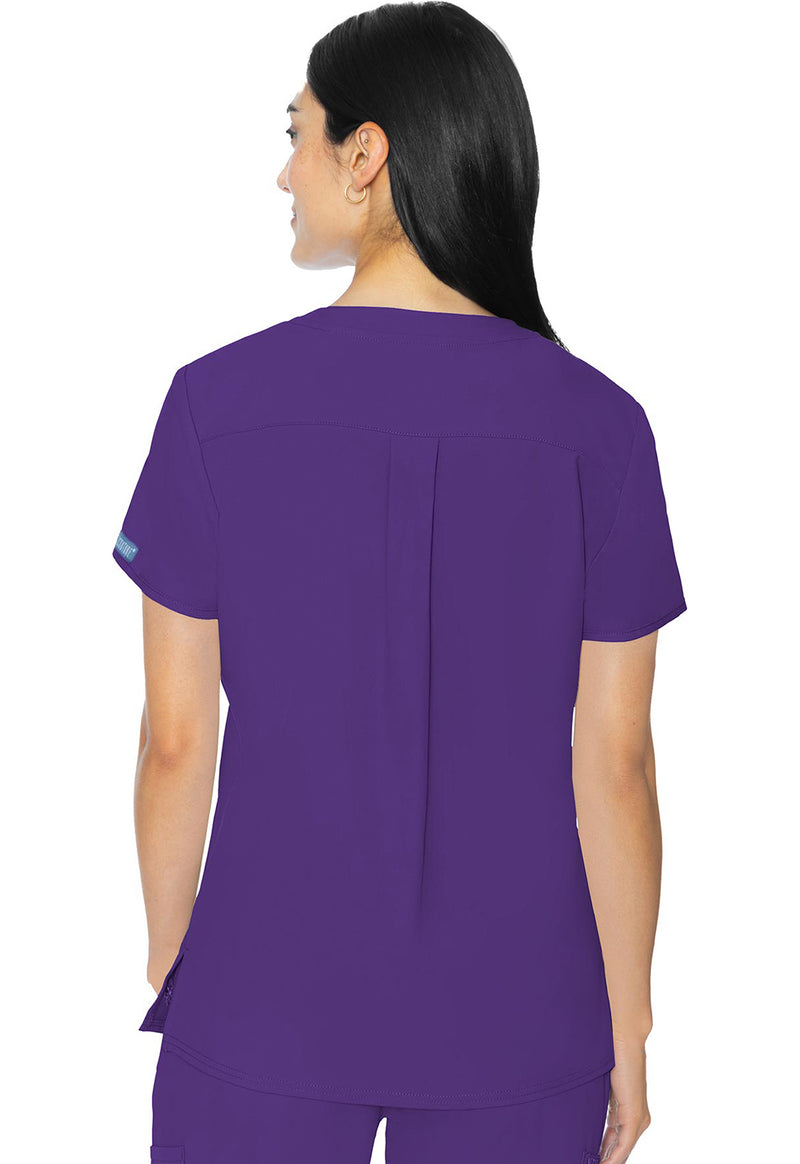 Grape - Med Couture Insight Women Scrub Top - Back View