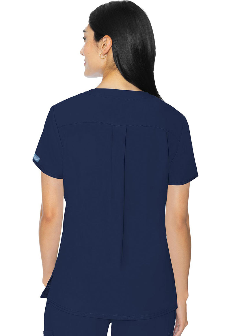 Navy - Med Couture Insight Women Scrub Top - Back View