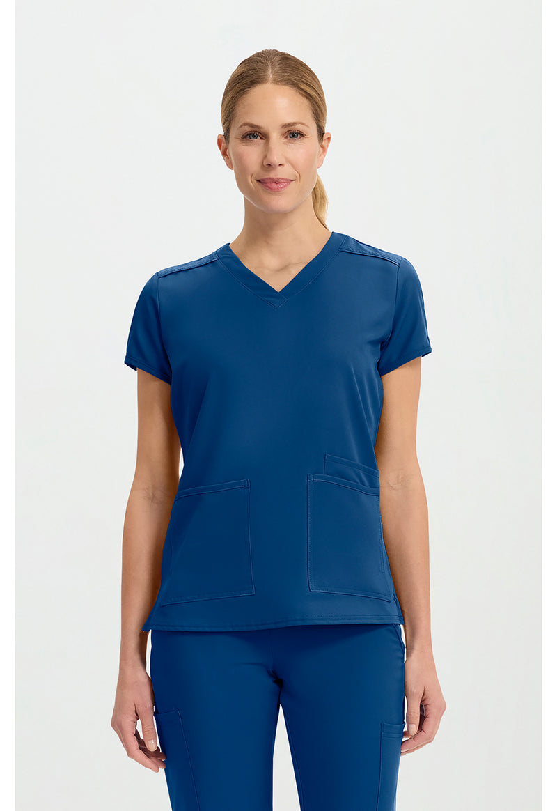 Ocean Abyss - Med Couture Insight Women Scrub Top - Front View