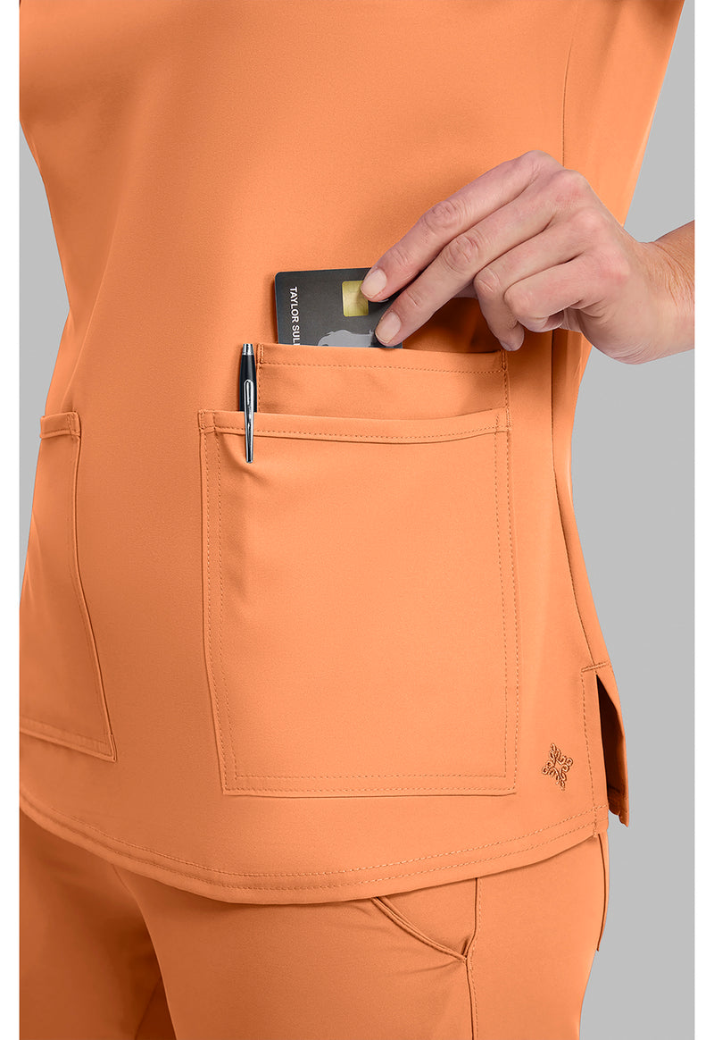 Papa Don't Peach - Women's 3 Pocket Scrub Top (View 2)