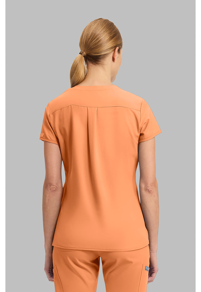 Papa Don't Peach - Med Couture Insight Women Scrub Top - Back View