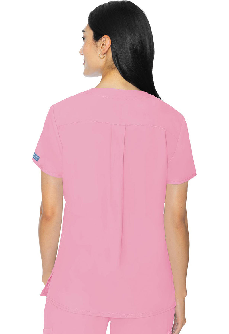 Taffy Pink - Med Couture Insight Women Scrub Top - Back View