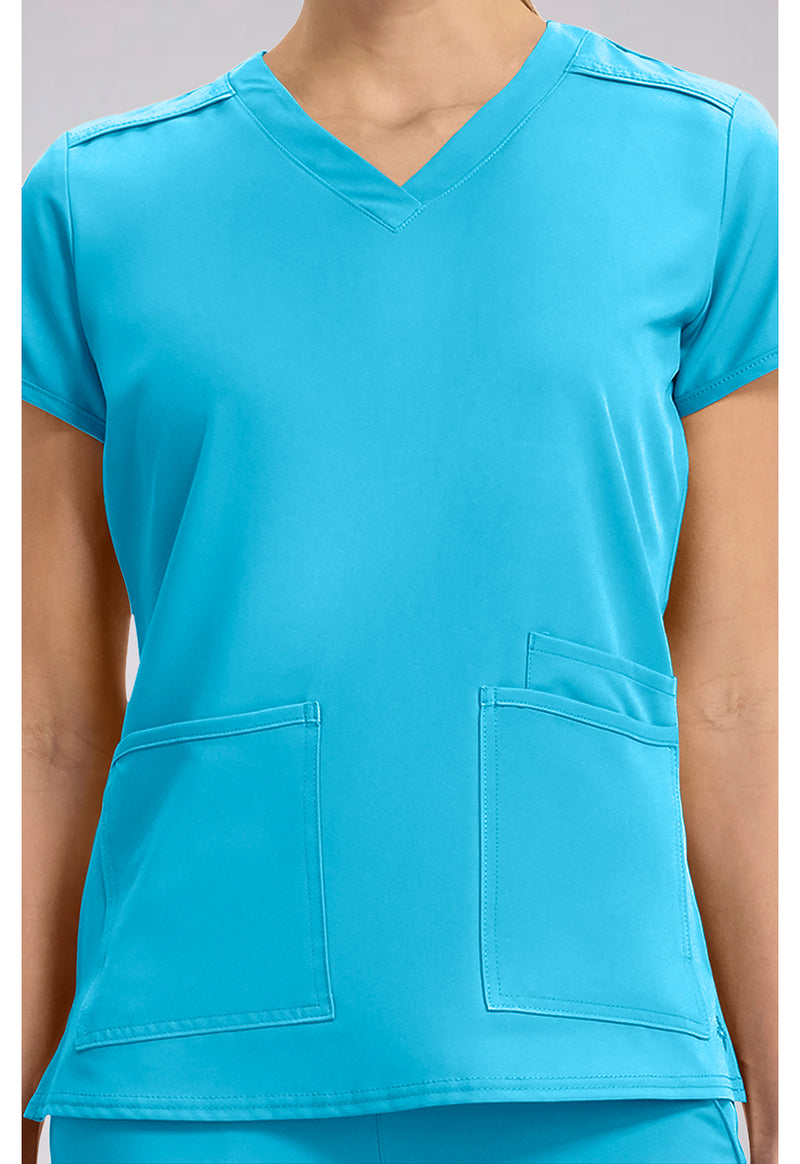 Turquoise - Women's 3 Pocket Scrub Top (View 3)