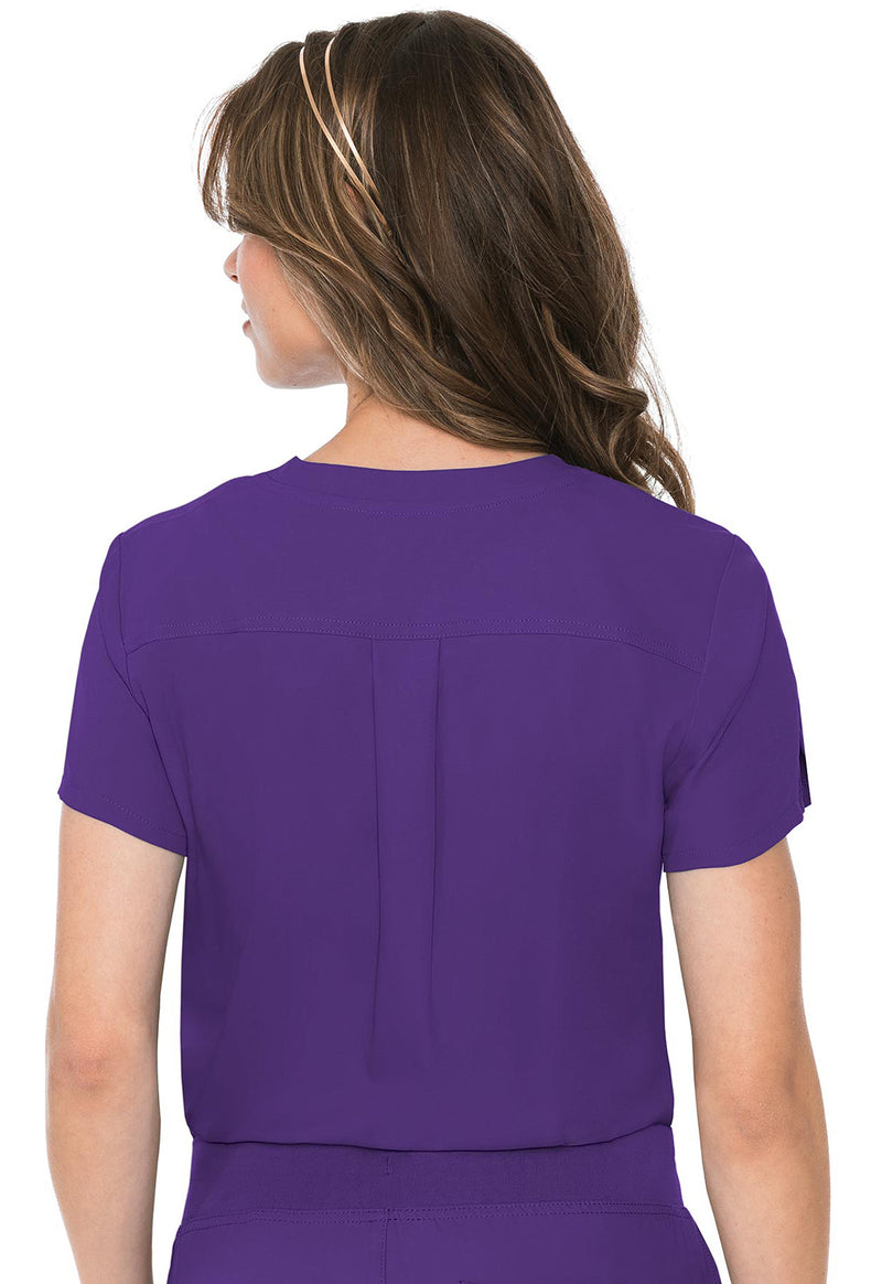 Grape - Med Couture Insight Women Scrub Top - Back View