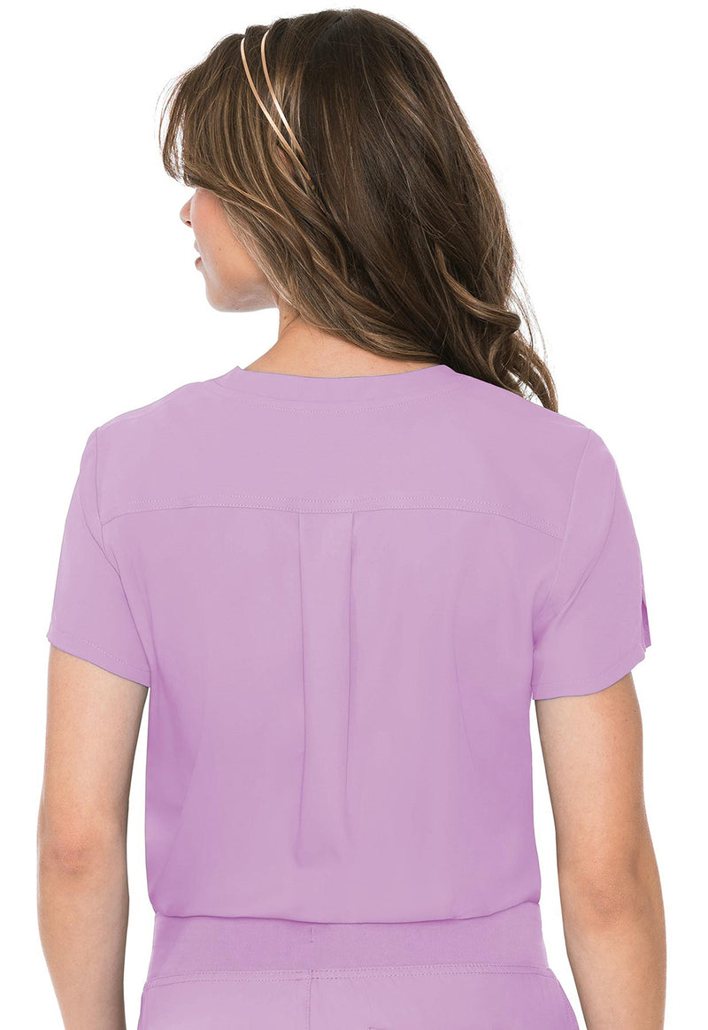 Lilac - Med Couture Insight Women Scrub Top - Back View
