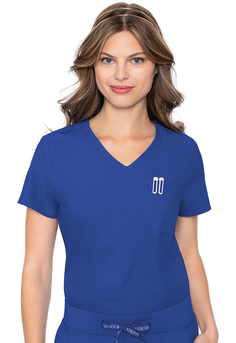 Royal - Med Couture Insight Women Scrub Top - Front View