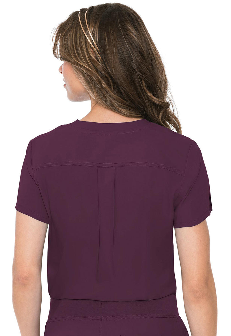 Wine - Med Couture Insight Women Scrub Top - Back View