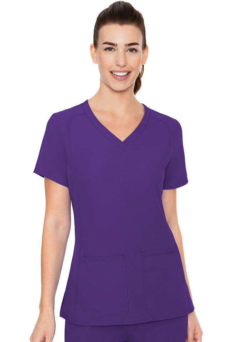 Grape - Med Couture Insight Women Scrub Top - Front View