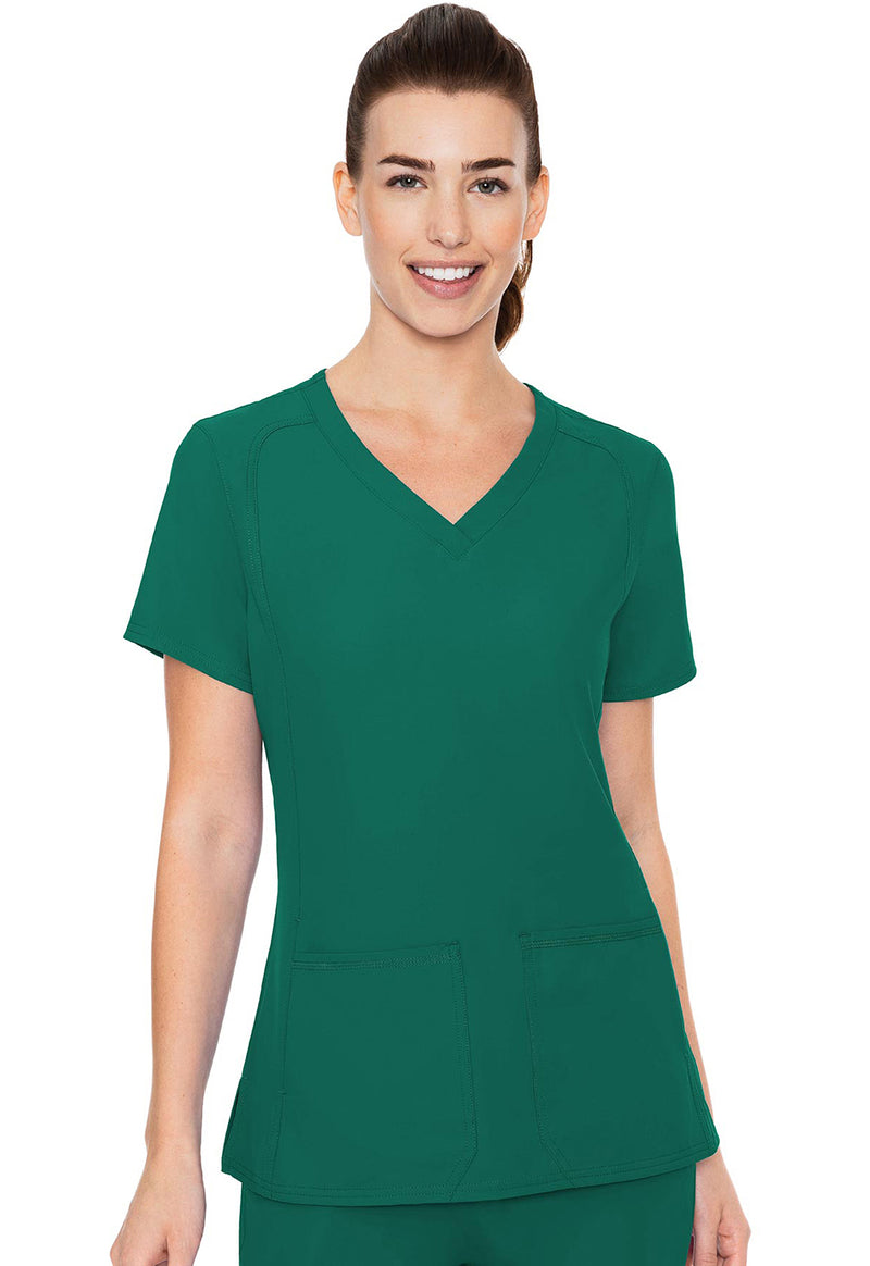 Hunter Green - Med Couture Insight Women Scrub Top - Front View