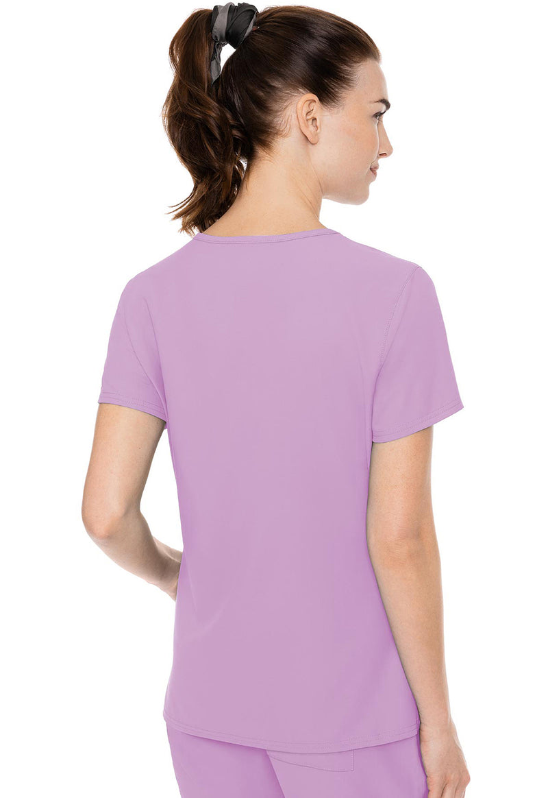 Lilac - Med Couture Insight Women Scrub Top - Back View