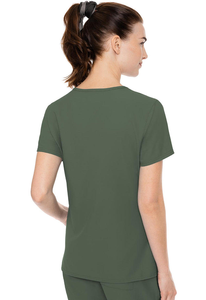 Olive - Med Couture Insight Women Scrub Top - Back View