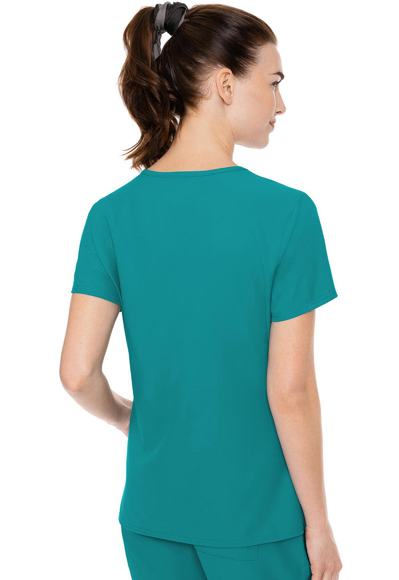 TEAL - Med Couture Insight Women Scrub Top - Back View